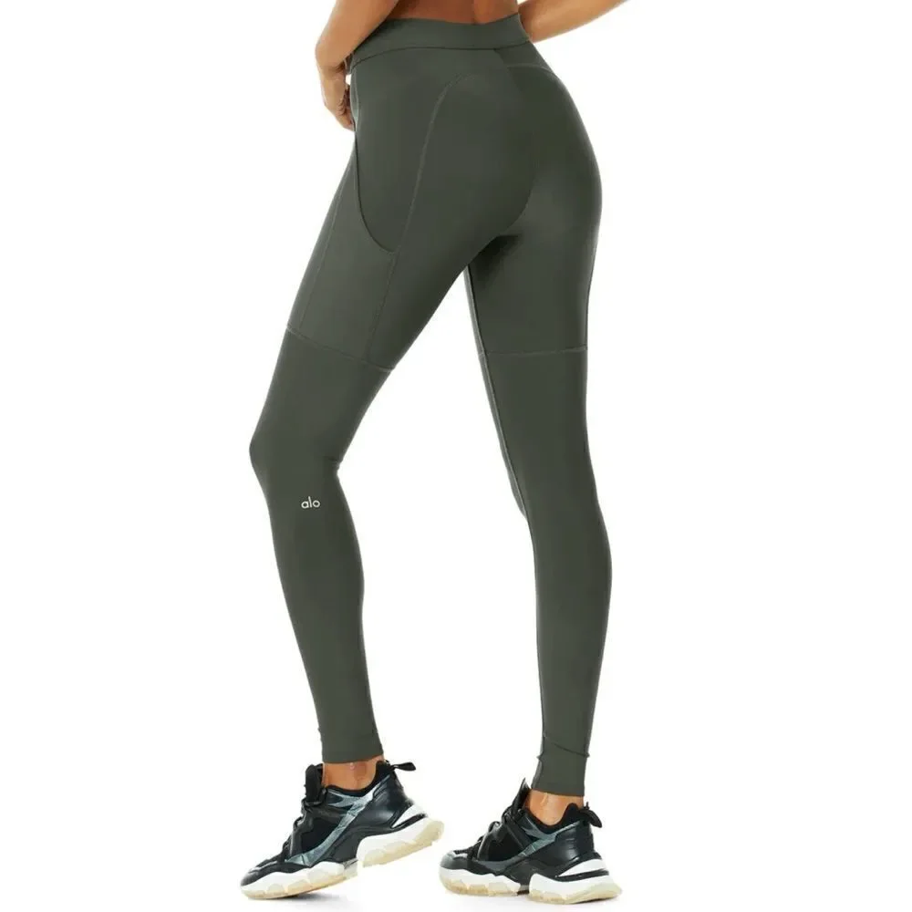 ALO Yoga High-Waist 4 Pocket Utility Legging Dark Cactus Size S / Exellent